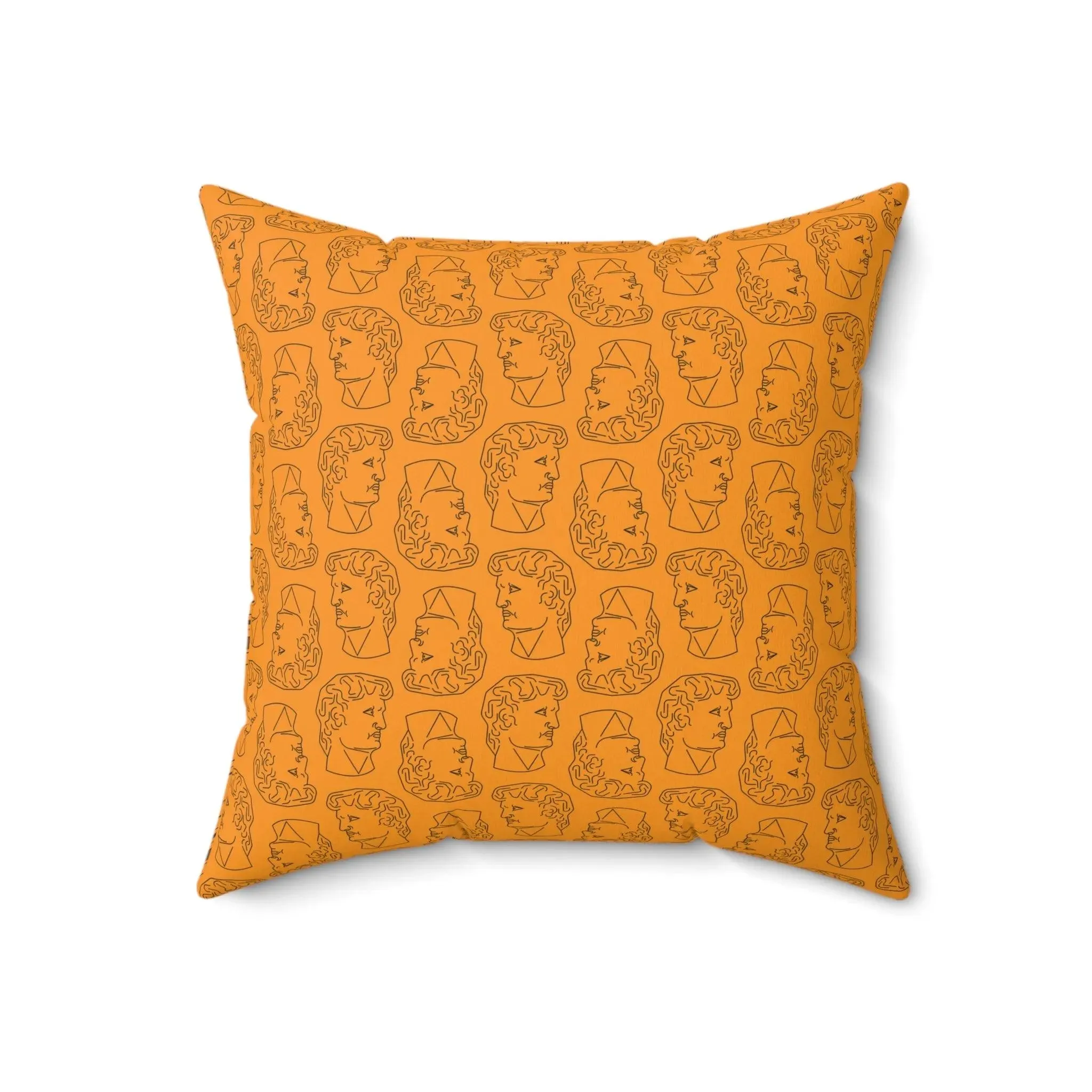 David Busts Orange Printed Throw Pillow