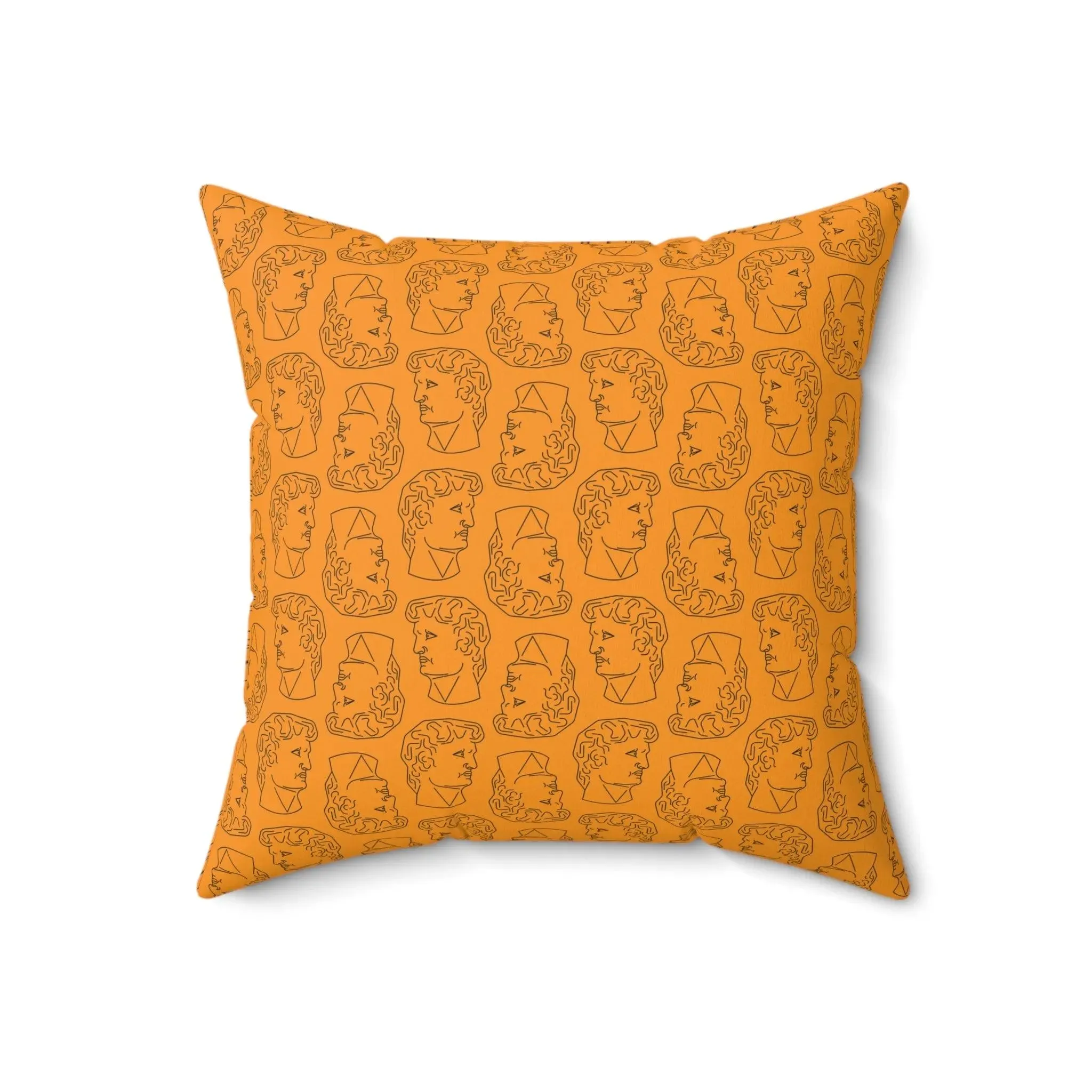 David Busts Orange Printed Throw Pillow