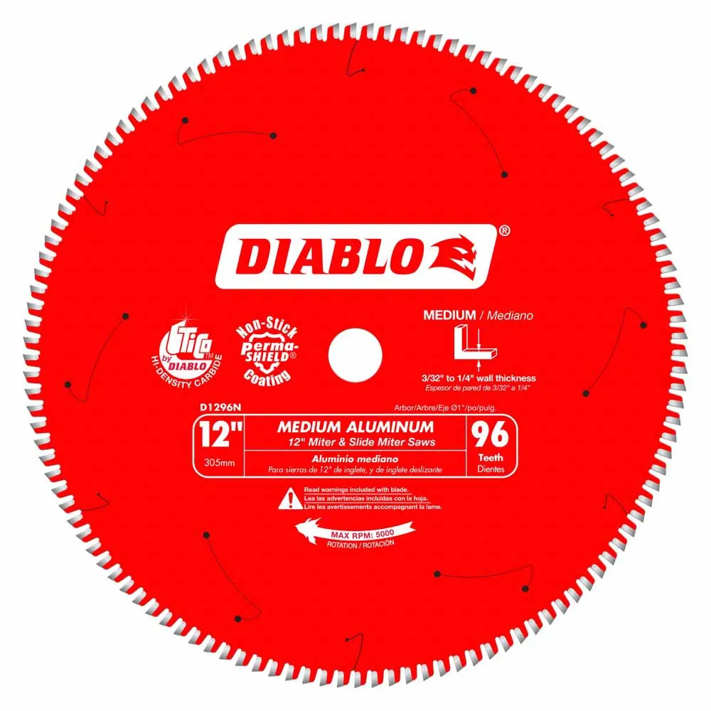 Diablo 12" x 96T Medium Aluminum Saw Blade