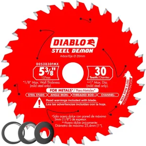 Diablo D053830FMX 5-3/8" 30T Carbide-Tipped Circular Saw Blades for Metal