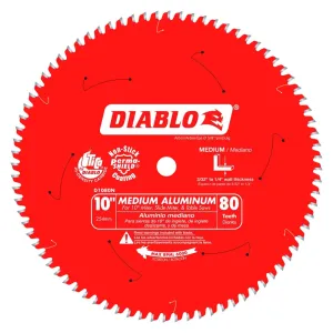 Diablo D1080N 10" 80T Medium Aluminum Saw Blade