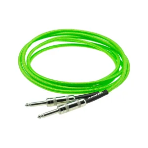DiMarzio EP1710SSGN Overbraid Instrument Cable, 10ft, Neon Green