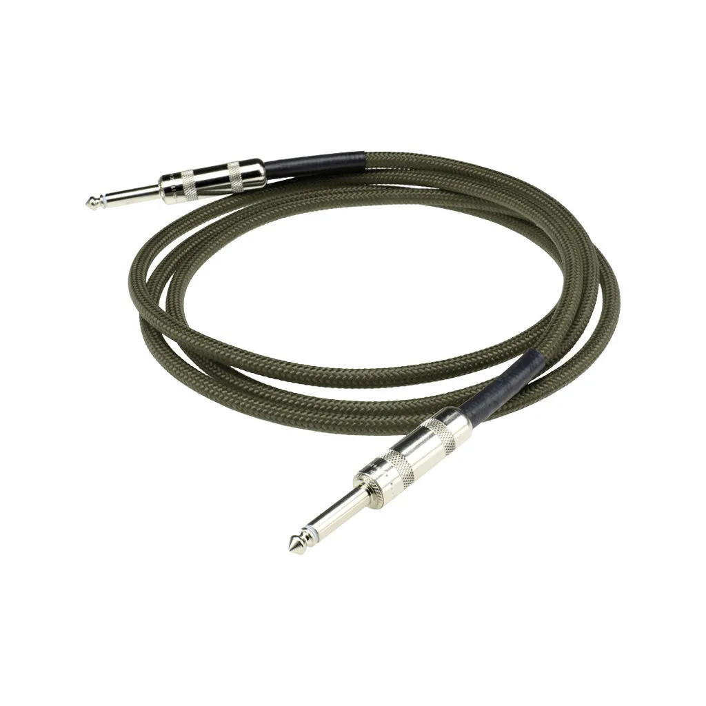 DiMarzio EP1710SSMG Overbraid Instrument Cable, 10Ft, Military Green
