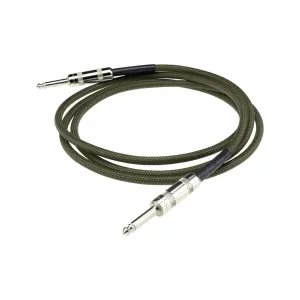 DiMarzio EP1710SSMG Overbraid Instrument Cable, 10Ft, Military Green