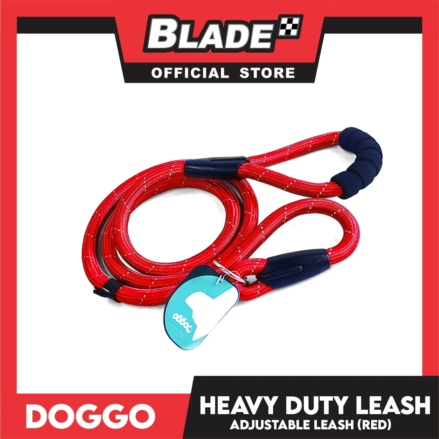 Doggo Heavy Duty Leash (Red) 58' ' Durable And Strong Leash for Your Dog