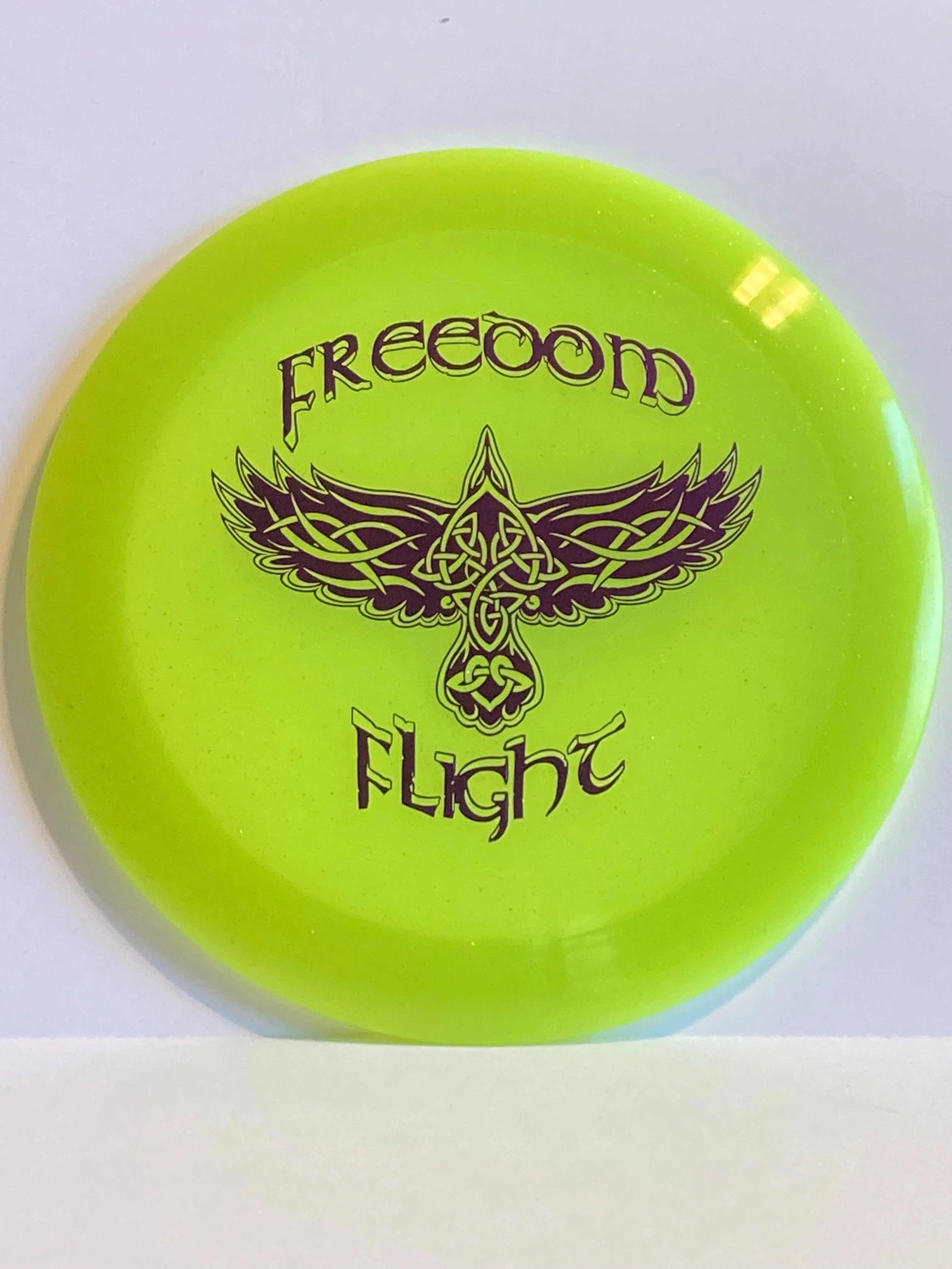 Dynamic Discs Lucid Sparkle Trespass W/ “Celtic Bird” stamp