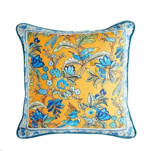 Eastern Spring Birds Printed Throw Pillow Cover