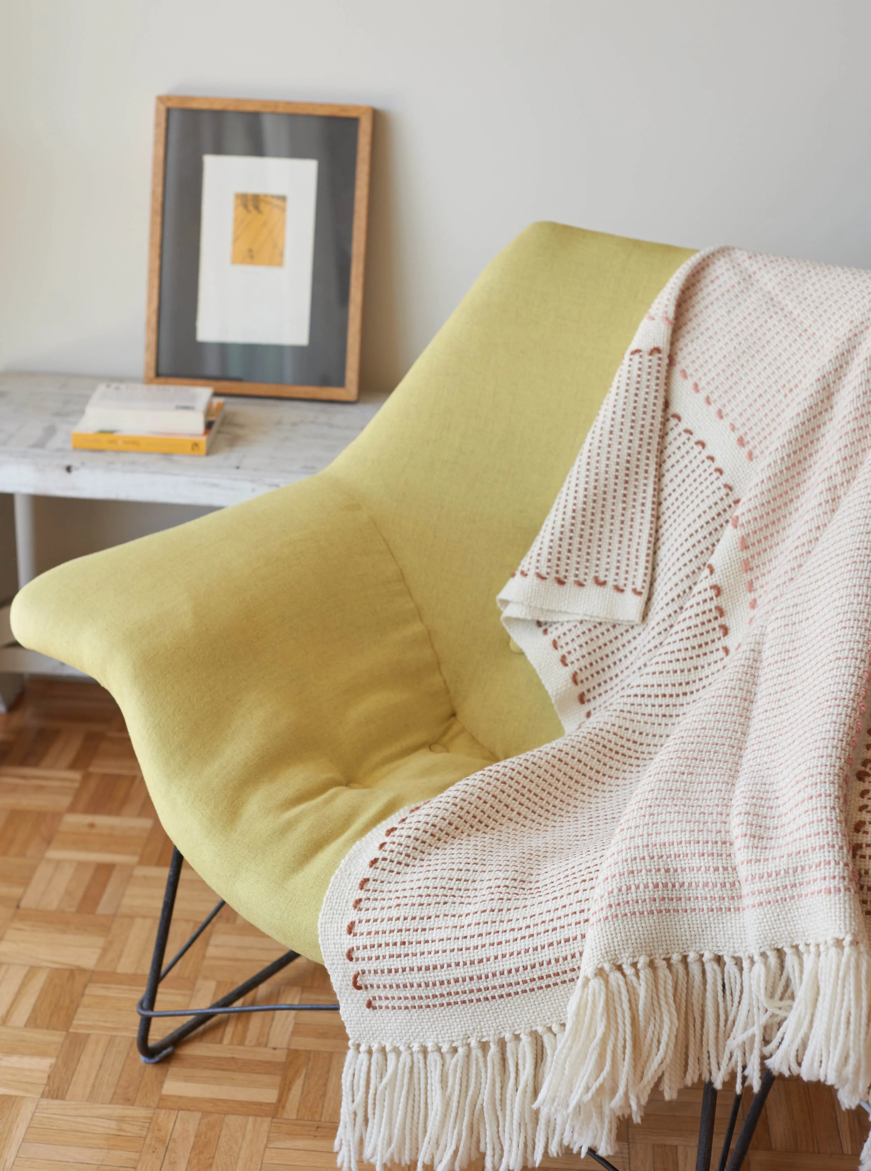 Embroidered Blanket Hand Woven with Detailed Artisanal Design Iris