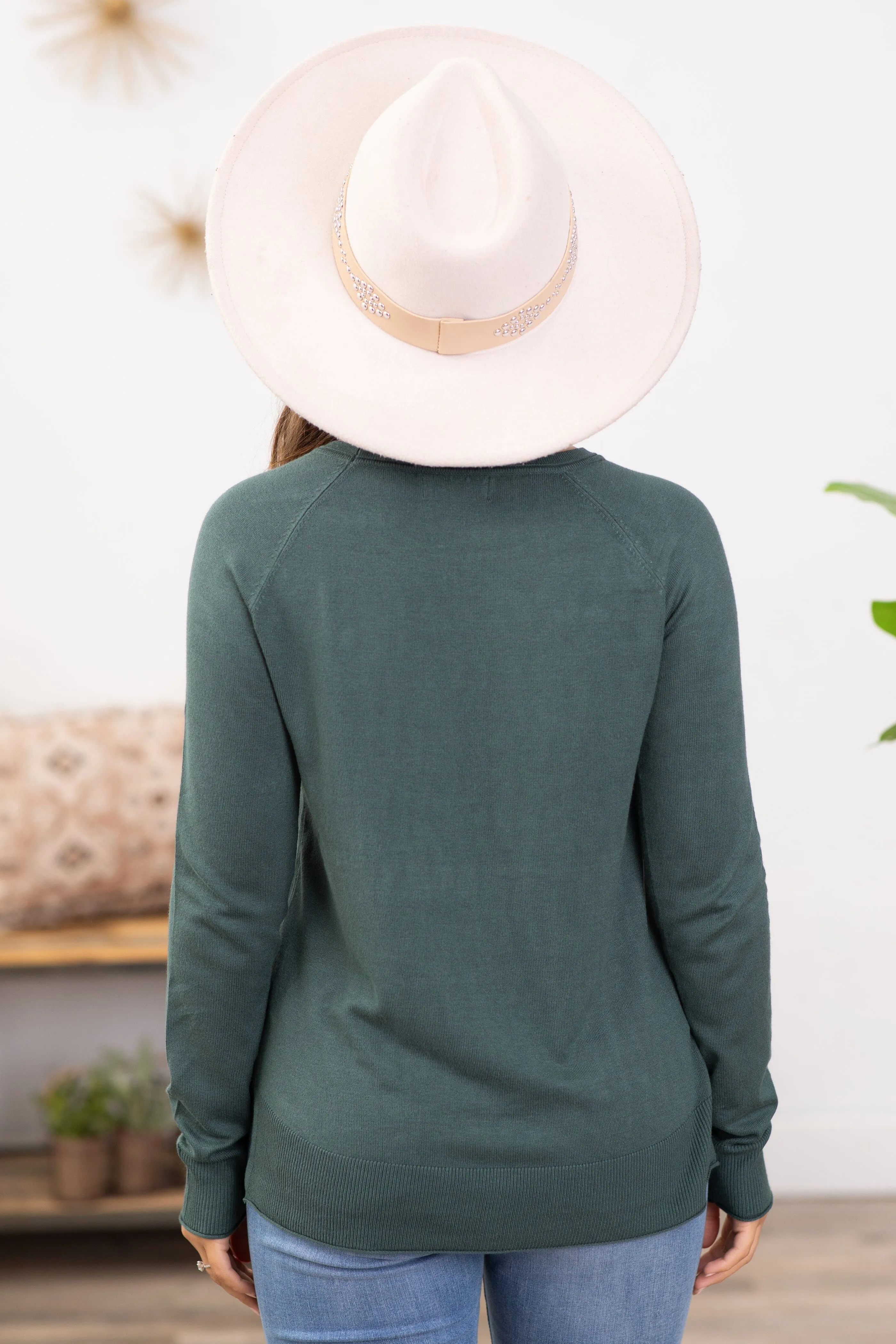 Emerald Lightweight Sweater With Side Slit