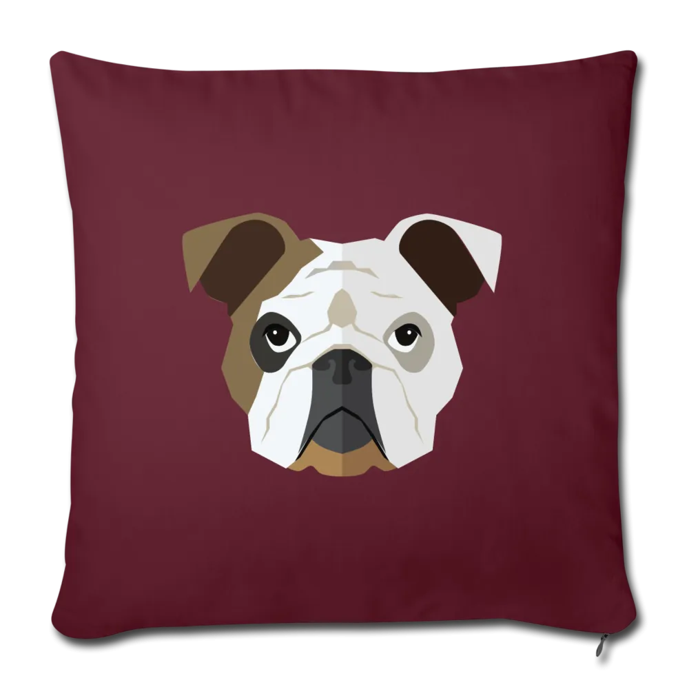English Bulldog Throw Pillow Cover 17.5” x 17.5”