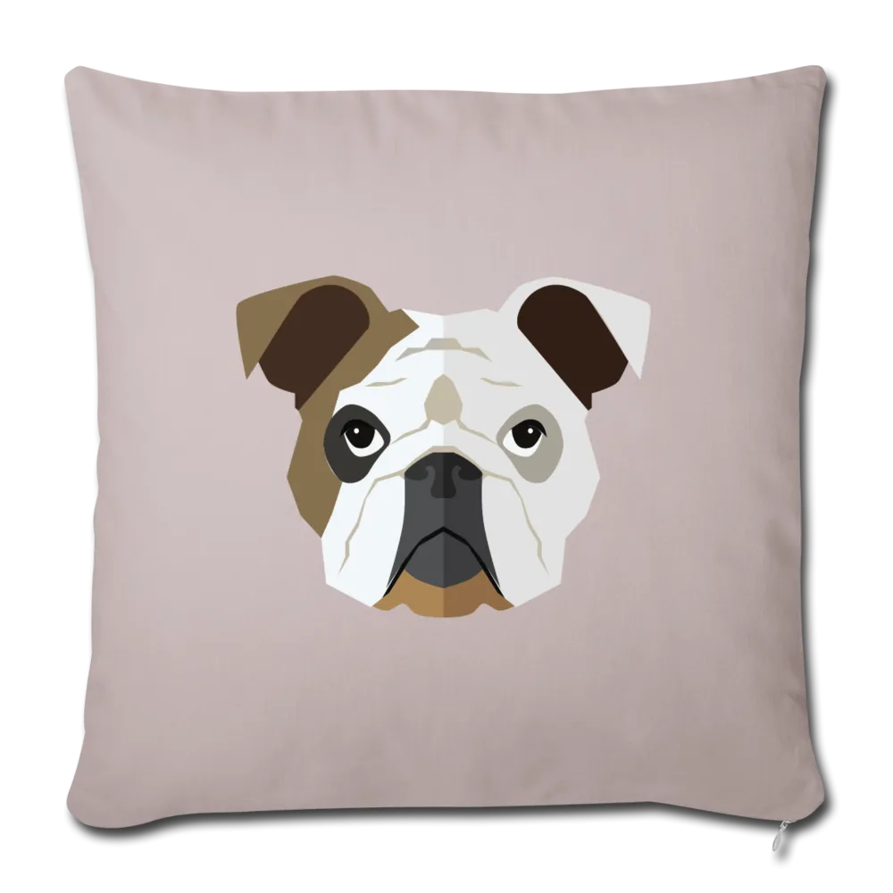 English Bulldog Throw Pillow Cover 17.5” x 17.5”