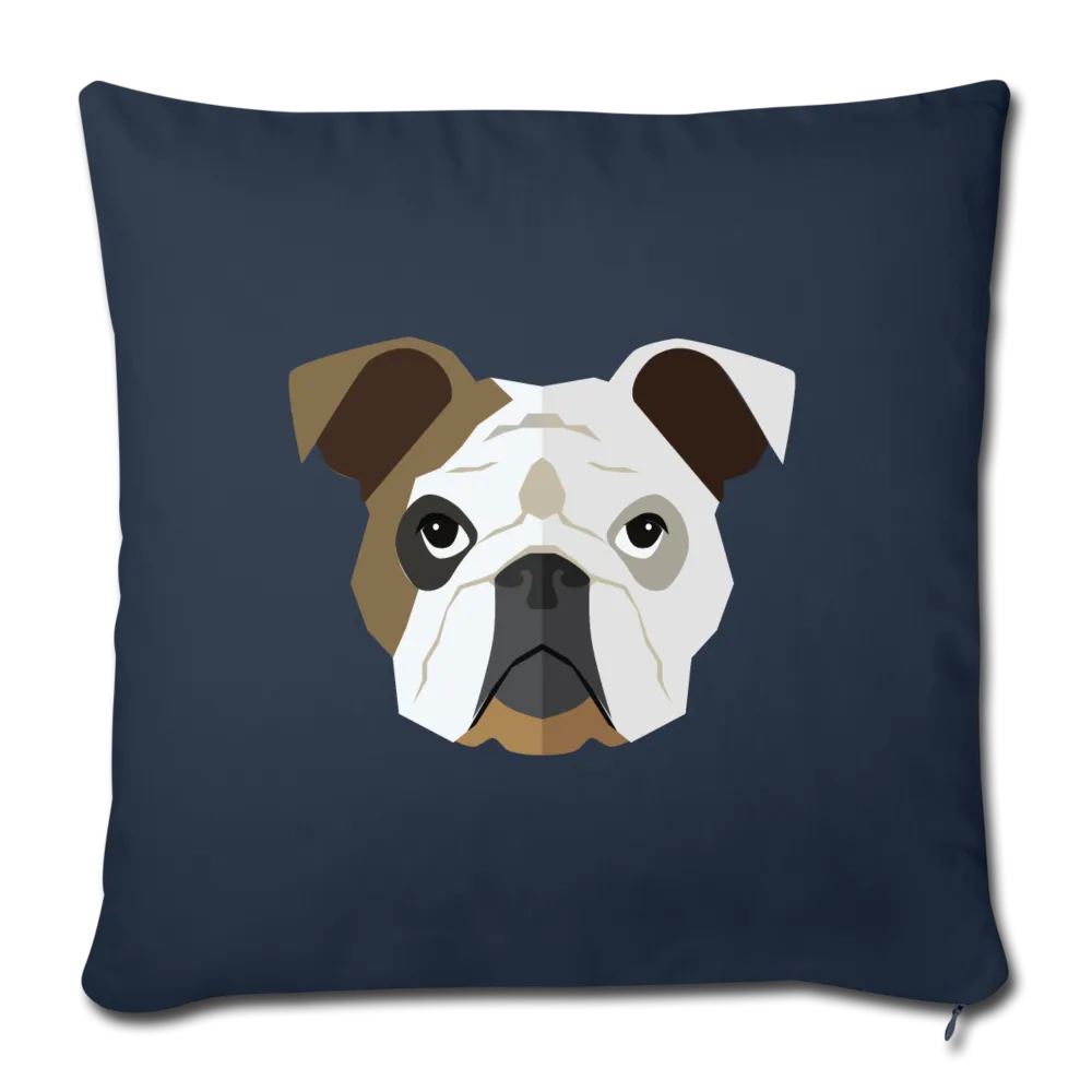 English Bulldog Throw Pillow Cover 17.5” x 17.5”
