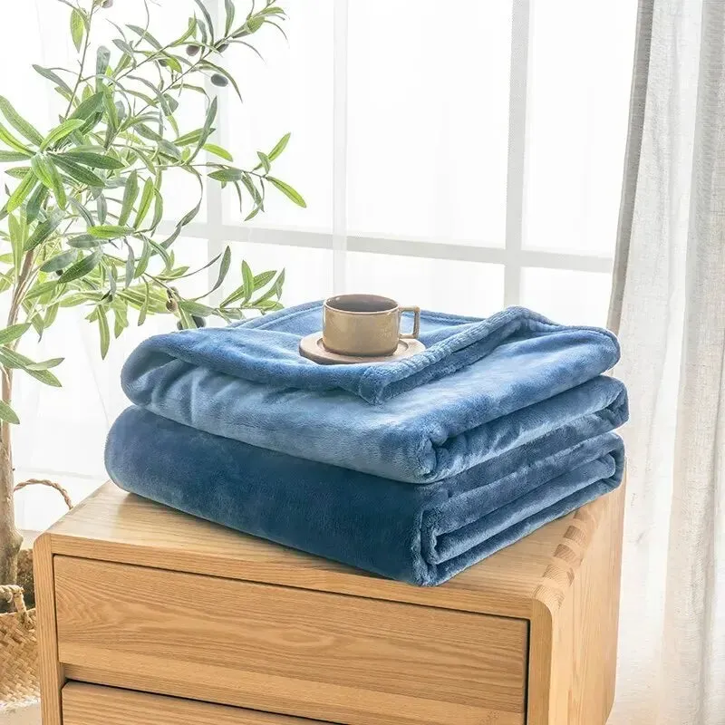 Extra Soft Flannel Blanket Thick Nap Heat/Air Conditioning All Season Blanket