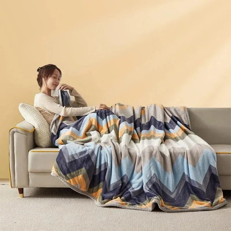Extra Soft Flannel Blanket Thick Nap Heat/Air Conditioning All Season Blanket