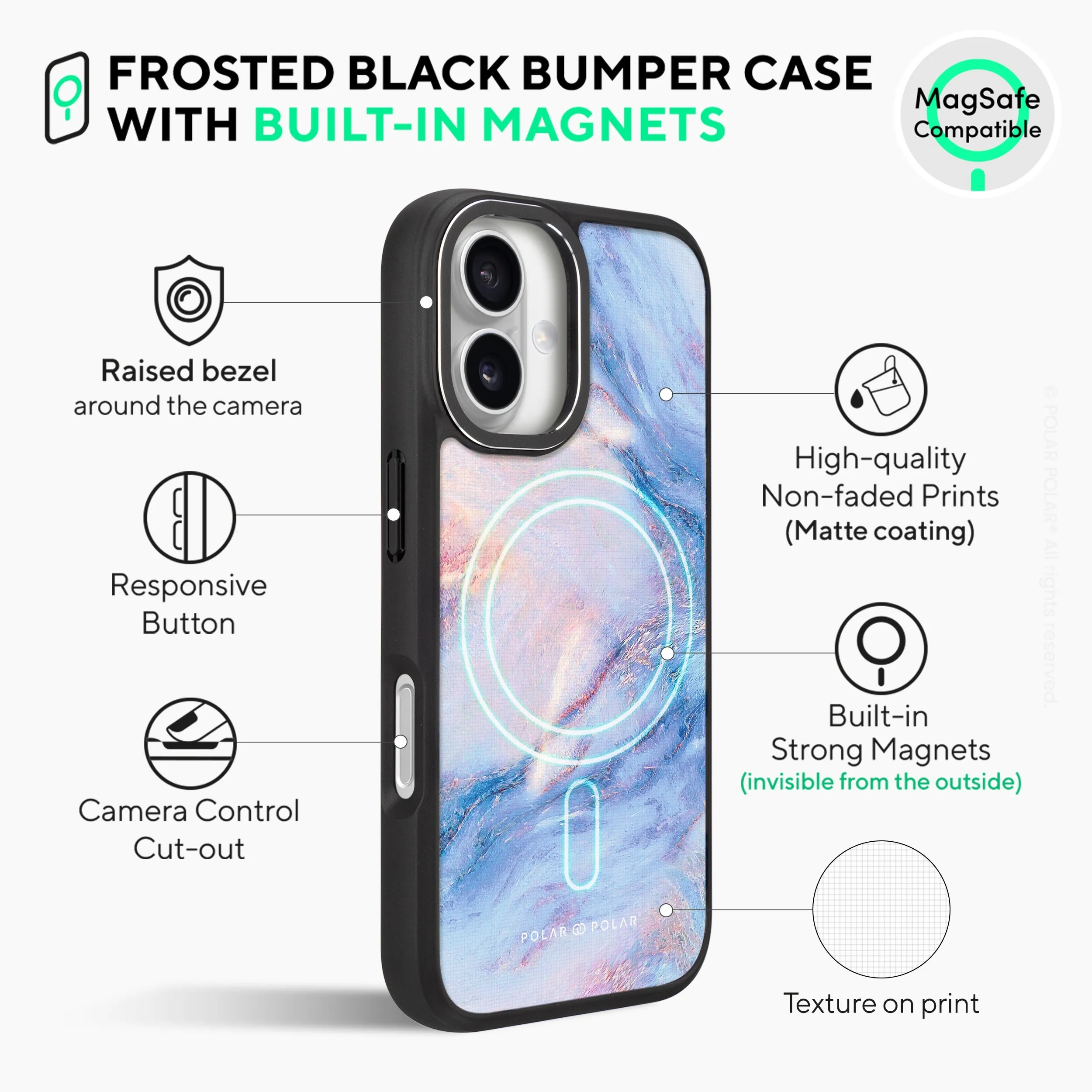 Fairy - iPhone 16 Pro Frosted Black Bumper MagSafe Case