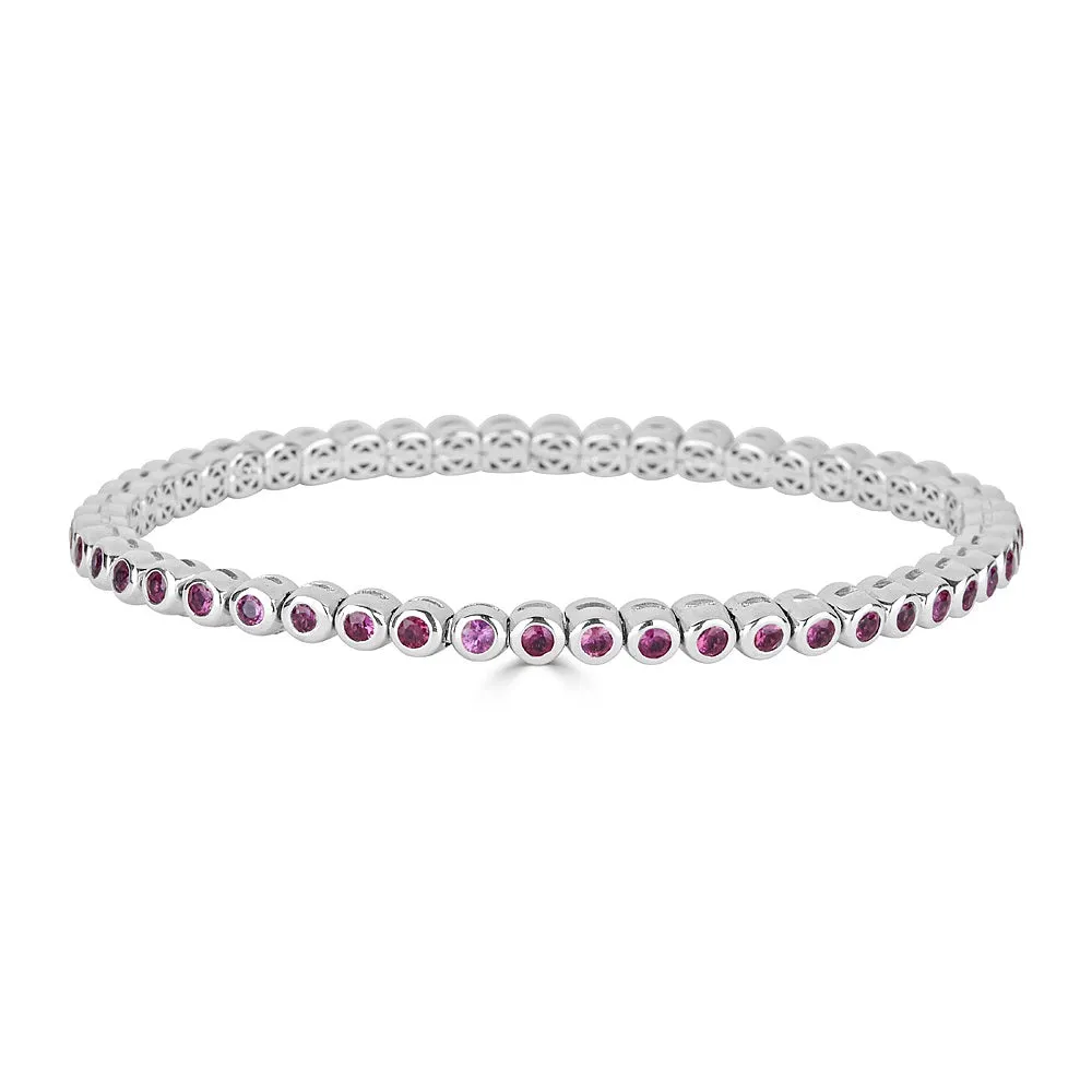 Flexible Pink Sapphire Bangle