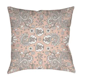 Floral Throw Pillow 'Beige floral 01'