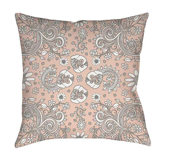 Floral Throw Pillow 'Beige floral 01'
