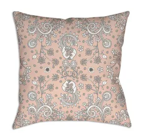 Floral Throw Pillow 'Beige floral 02'