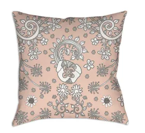 Floral Throw Pillow 'Beige floral 03'