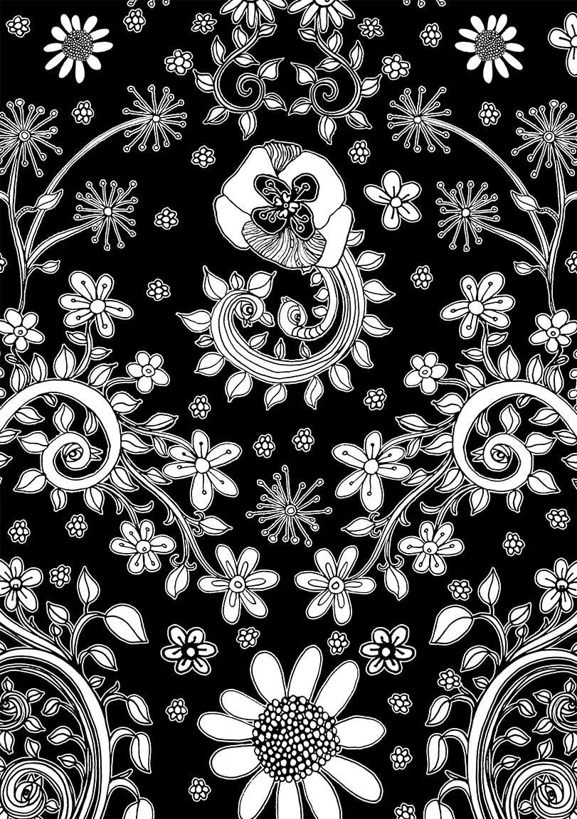 Floral Throw Pillow 'Birds of a Flower 02'
