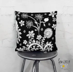 Floral Throw Pillow 'Birds of a Flower 04'