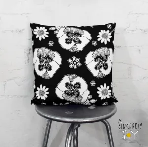Floral Throw Pillow 'Birds of a Flower 05'