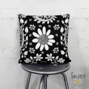Floral Throw Pillow 'Birds of a Flower 06'