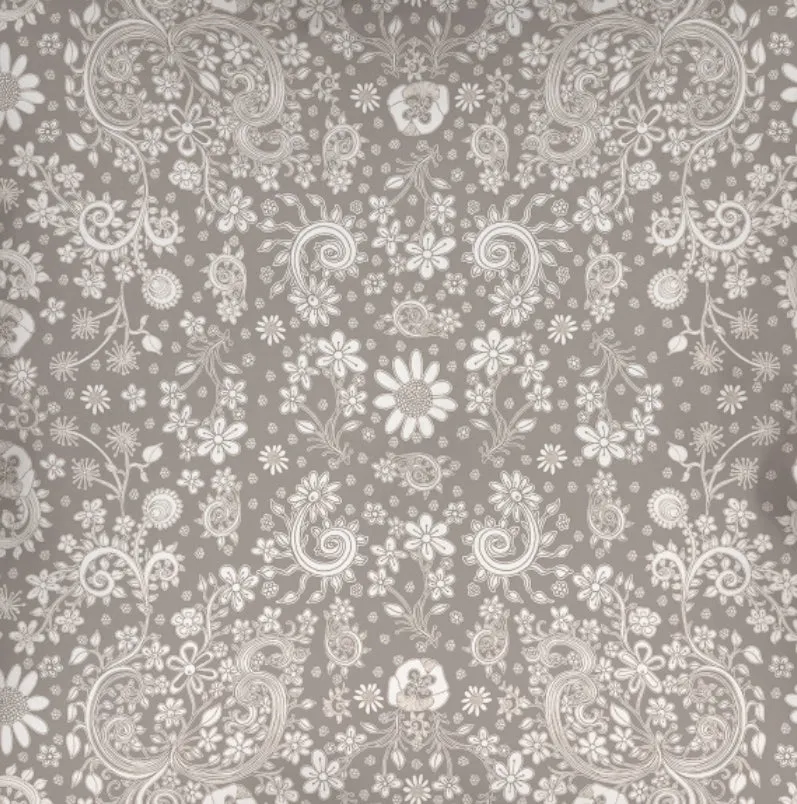 Floral Throw Pillow 'Grey Floral 02'