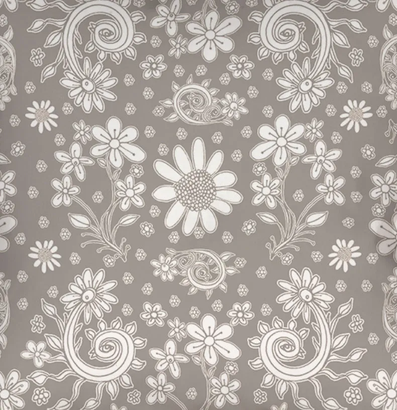 Floral Throw Pillow 'Grey Floral 04'