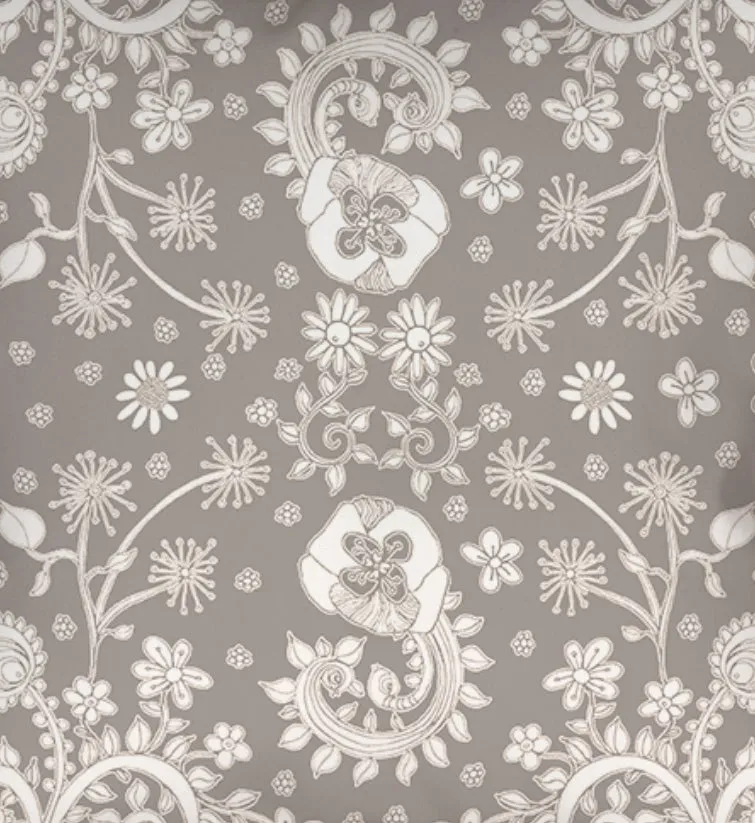 Floral Throw Pillow 'Grey Floral 05'