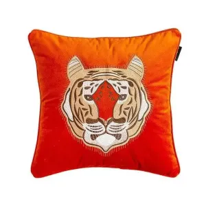 Flying Angelic Wing Tiger Embroidered Throw Pillow Cover