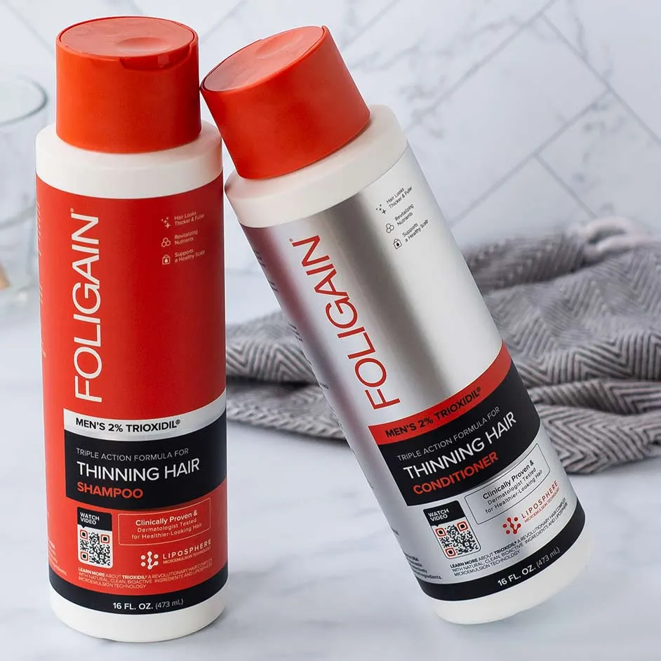 FOLIGAIN Triple Action Conditioner For Thinning Hair For Men with 2% Trioxidil 473ml