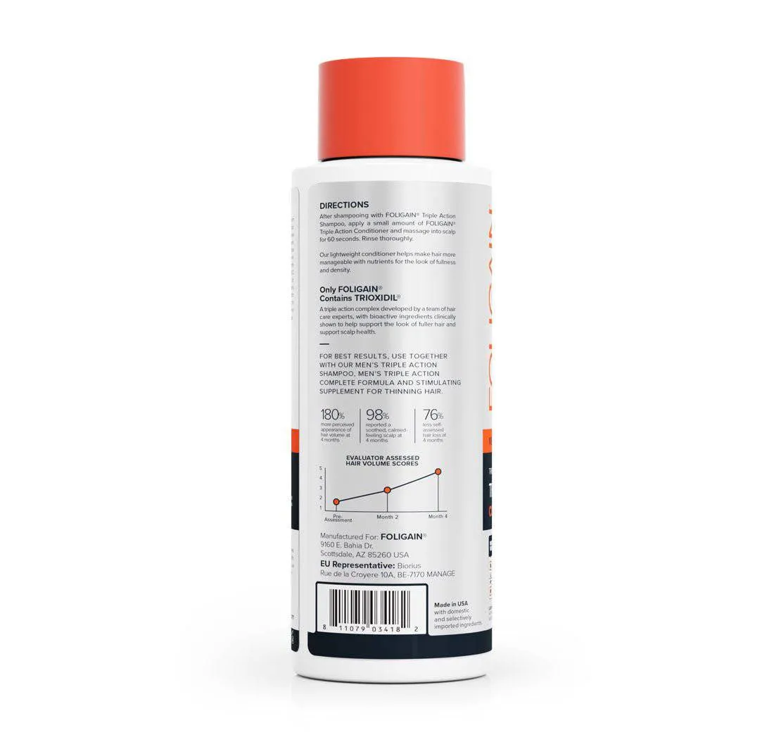 FOLIGAIN Triple Action Conditioner For Thinning Hair For Men with 2% Trioxidil 473ml