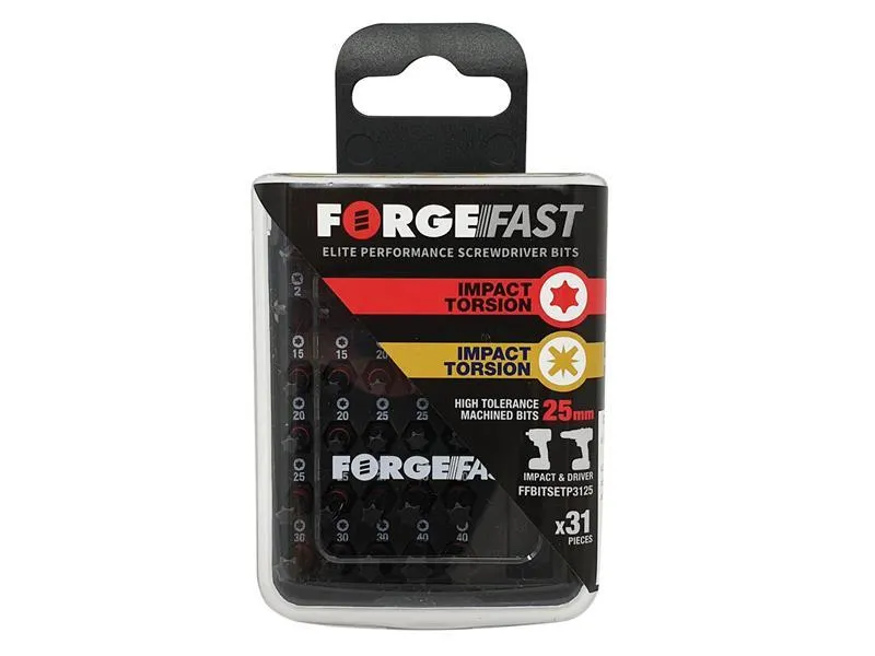 Forgefix ForgeFast PZ/TX Compatible Impact Bit Set, 31 Piece
