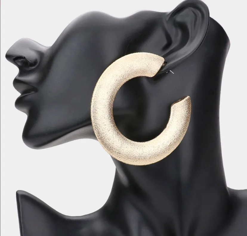 FROSTED HOOP EARRINGS