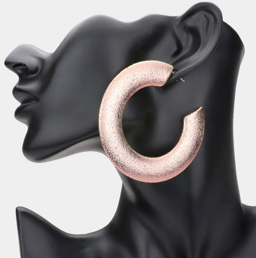 FROSTED HOOP EARRINGS