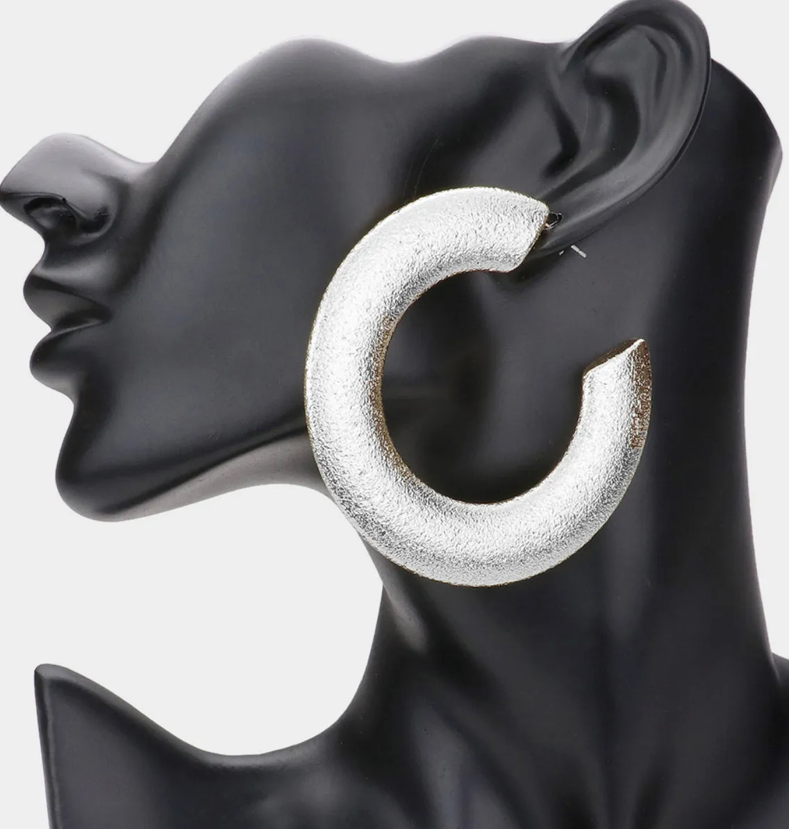 FROSTED HOOP EARRINGS