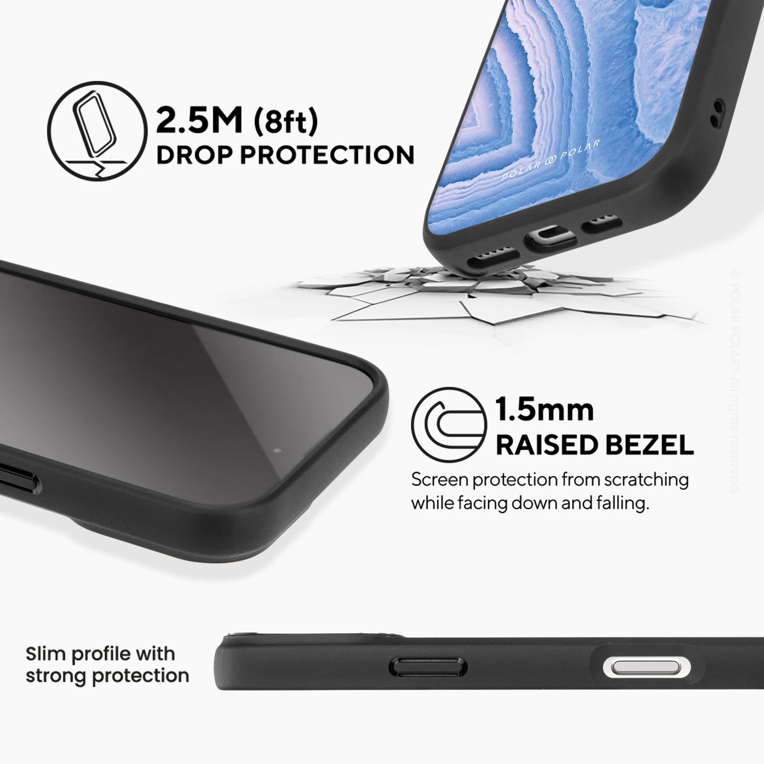 Frozen River - iPhone 16 Pro Frosted Black Bumper MagSafe Case
