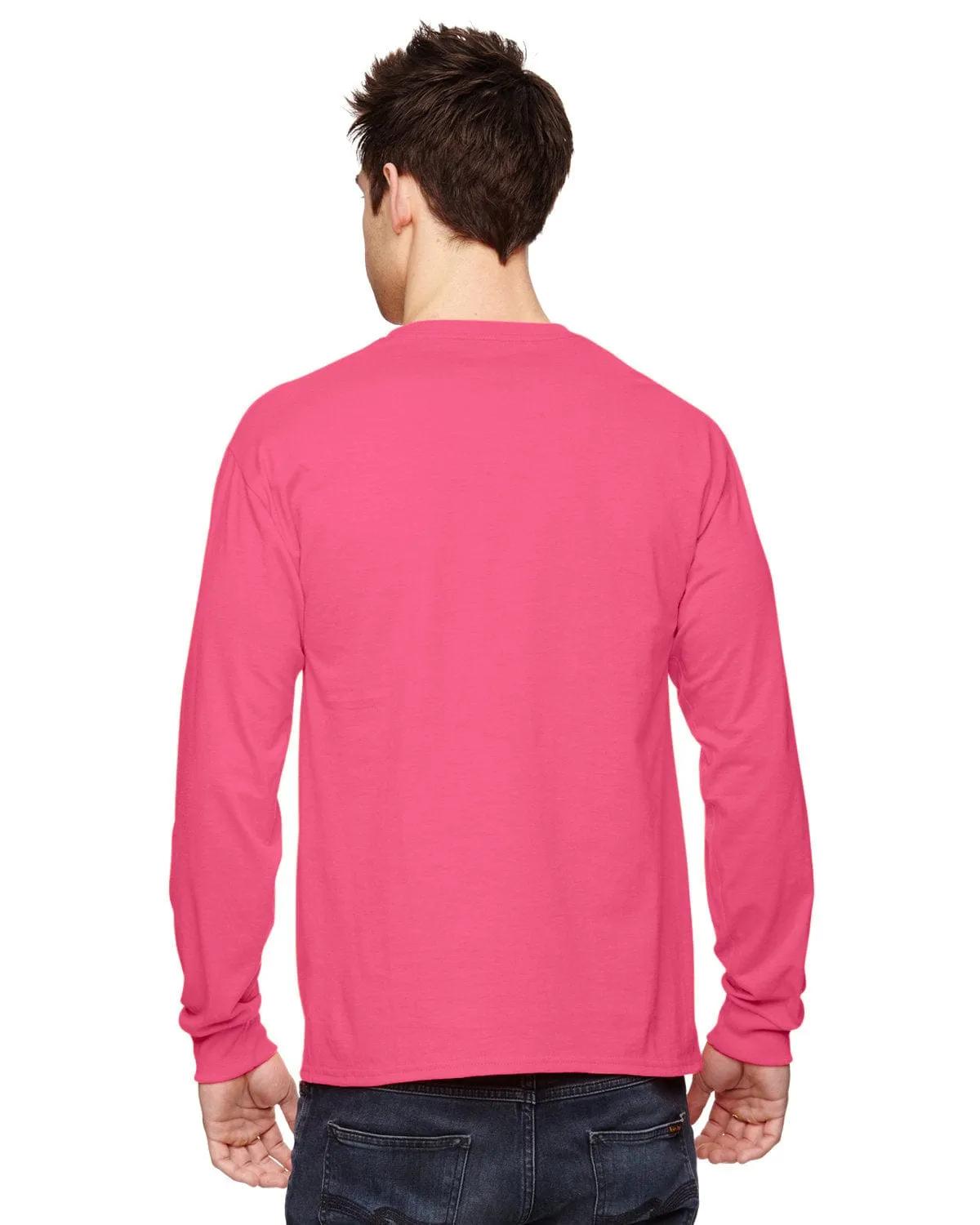Fruit of the Loom Lightweight Long Sleeve T-Shirt | Neon Pink
