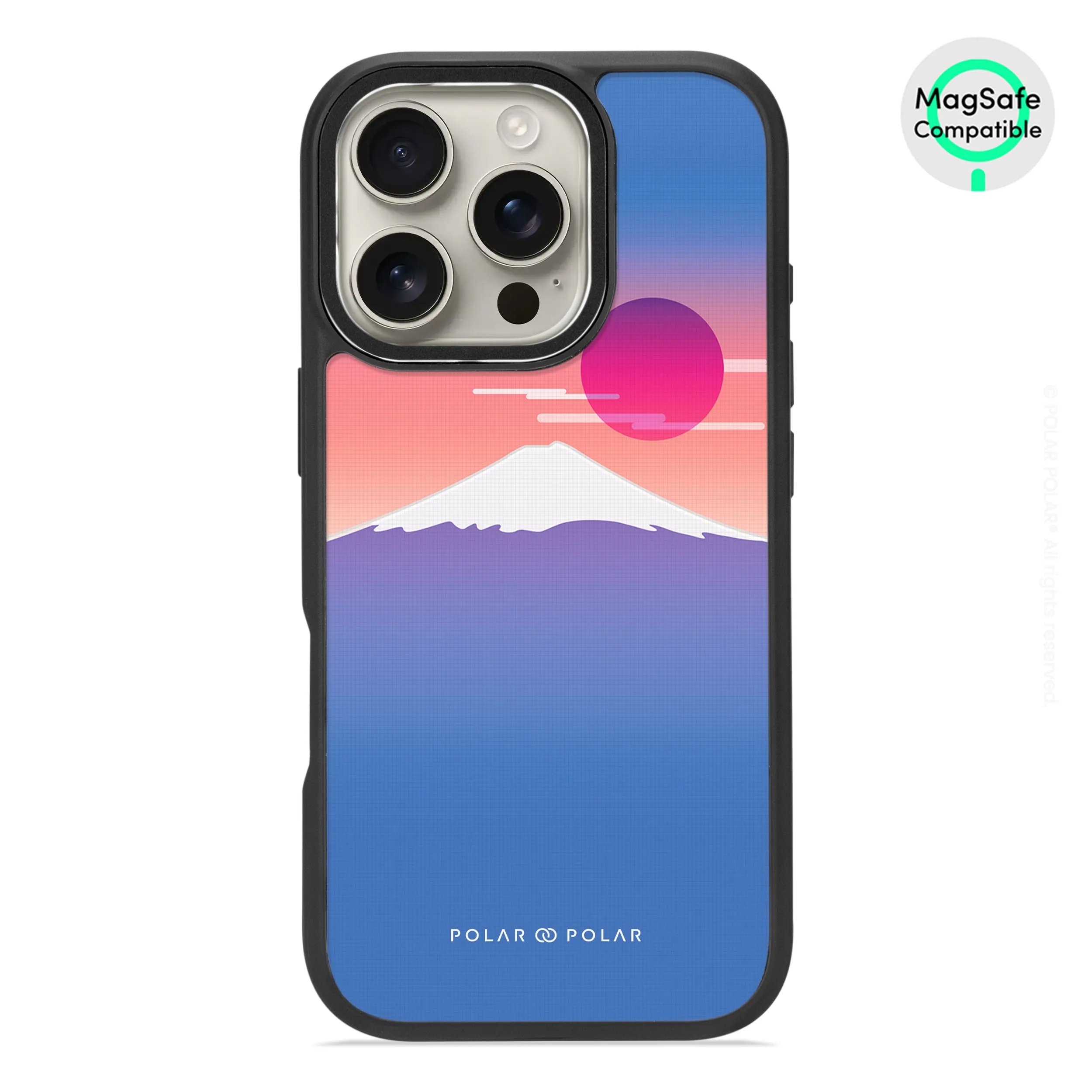Fujisan Blue - iPhone 16 Pro Frosted Black Bumper MagSafe Case