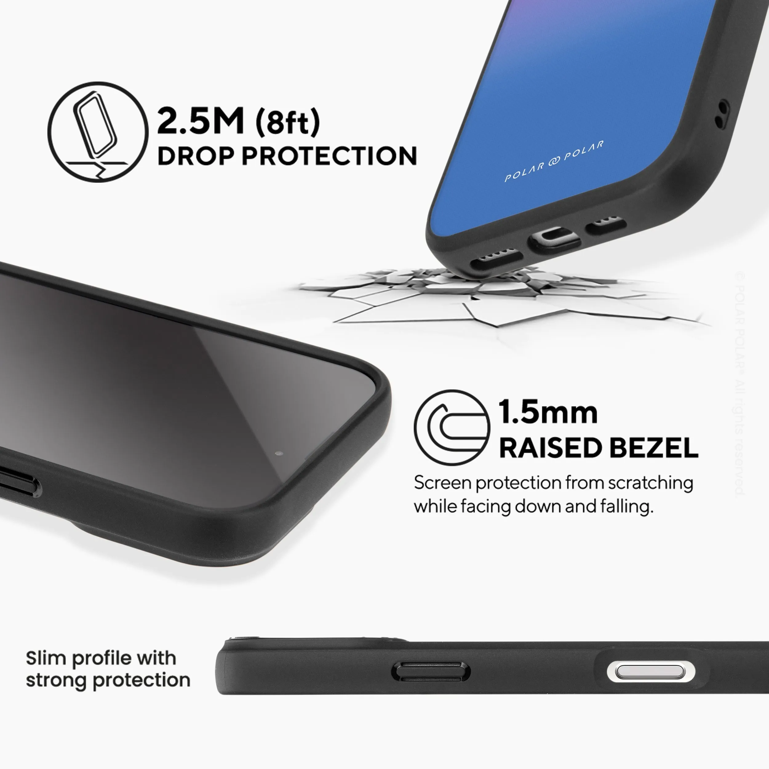 Fujisan Blue - iPhone 16 Pro Max Frosted Black Bumper MagSafe Case