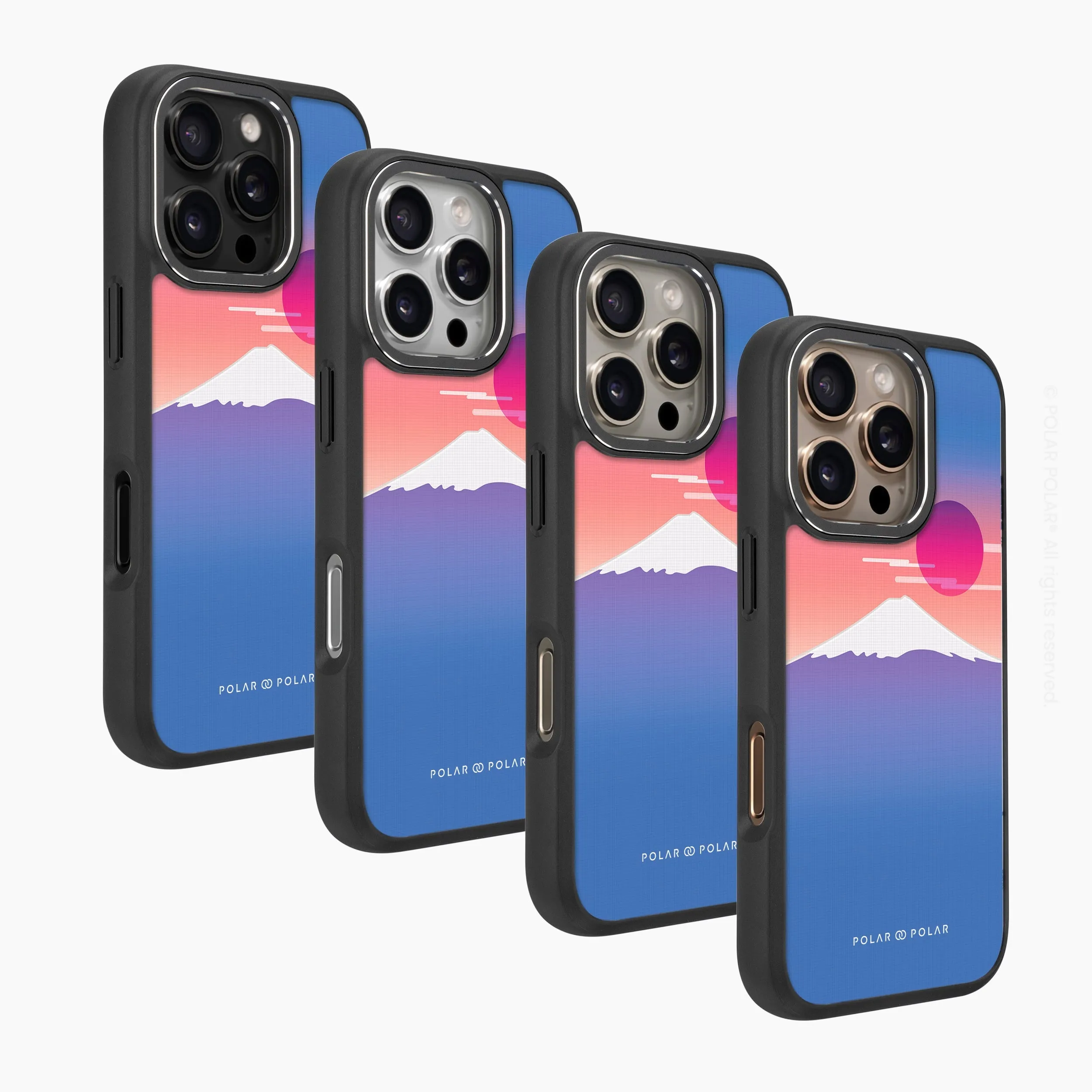 Fujisan Blue - iPhone 16 Pro Max Frosted Black Bumper MagSafe Case