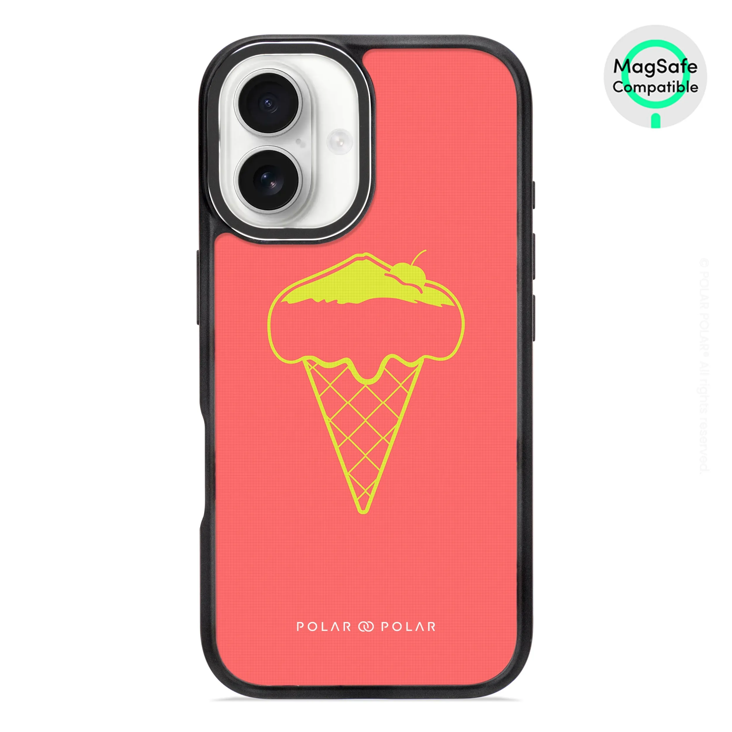 Fujisan Coral Ice Cream - iPhone 16 Frosted Black Bumper MagSafe Case