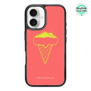 Fujisan Coral Ice Cream - iPhone 16 Frosted Black Bumper MagSafe Case