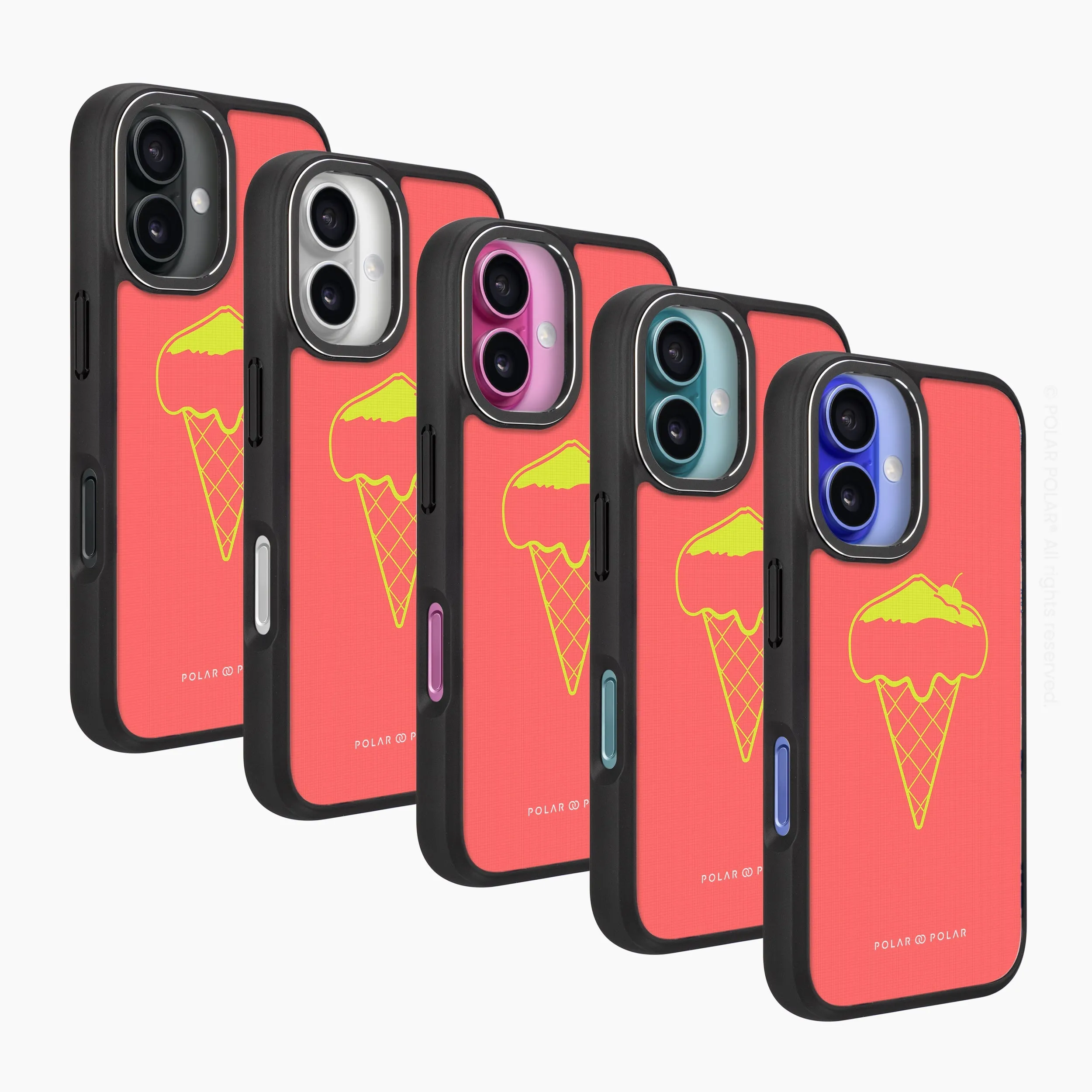 Fujisan Coral Ice Cream - iPhone 16 Frosted Black Bumper MagSafe Case
