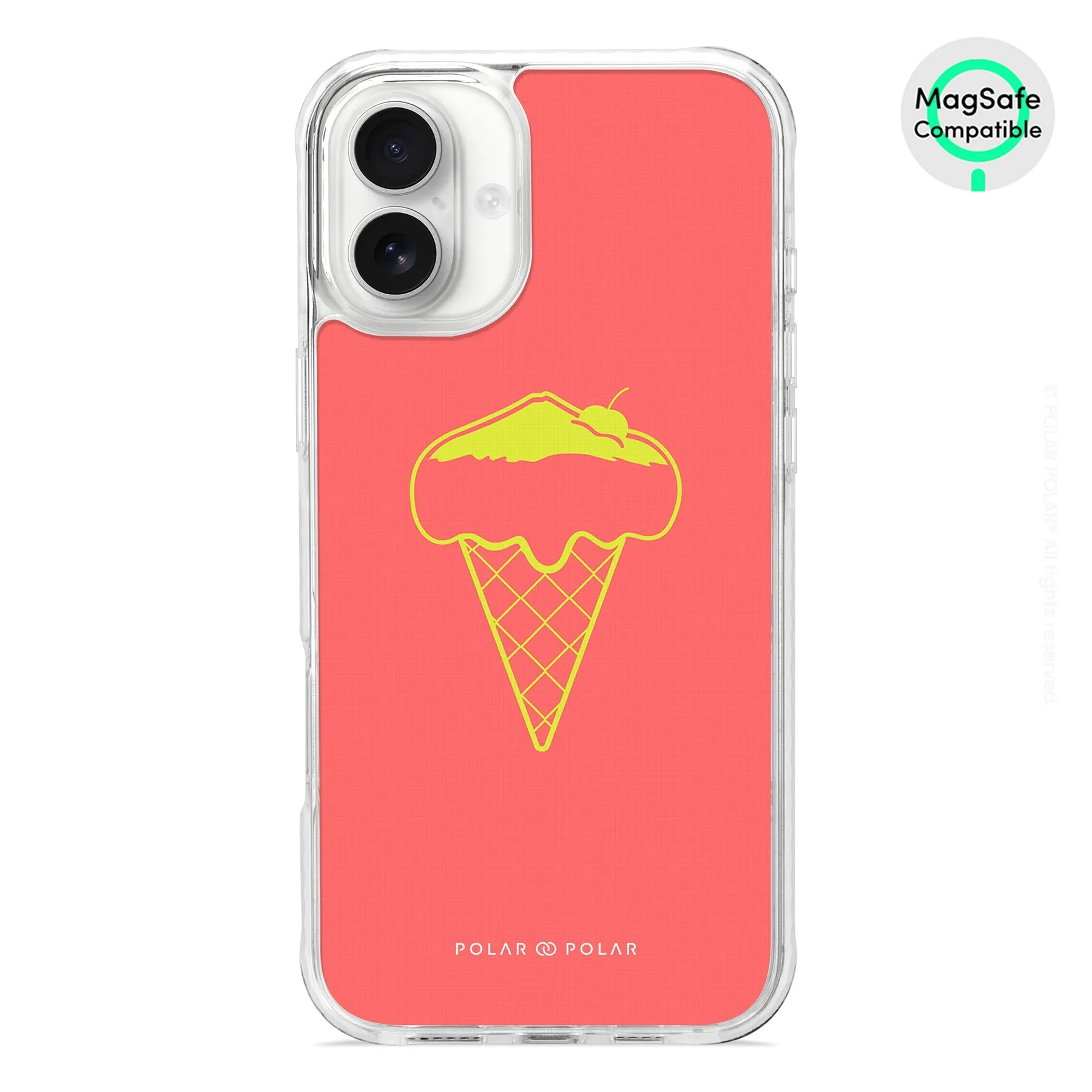 Fujisan Coral Ice Cream - iPhone 16 Plus Clear Bumper MagSafe Case