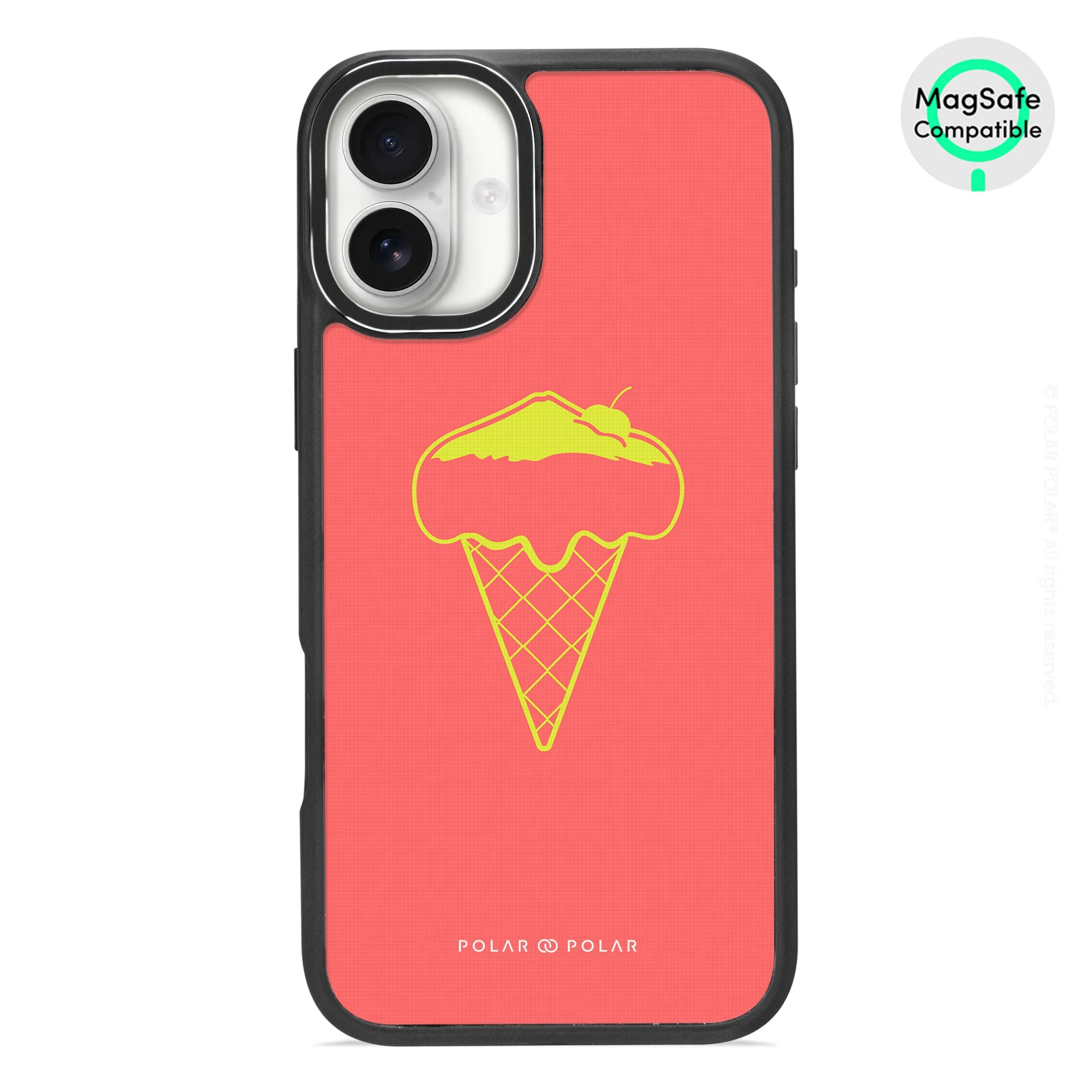 Fujisan Coral Ice Cream - iPhone 16 Plus Frosted Black Bumper MagSafe Case