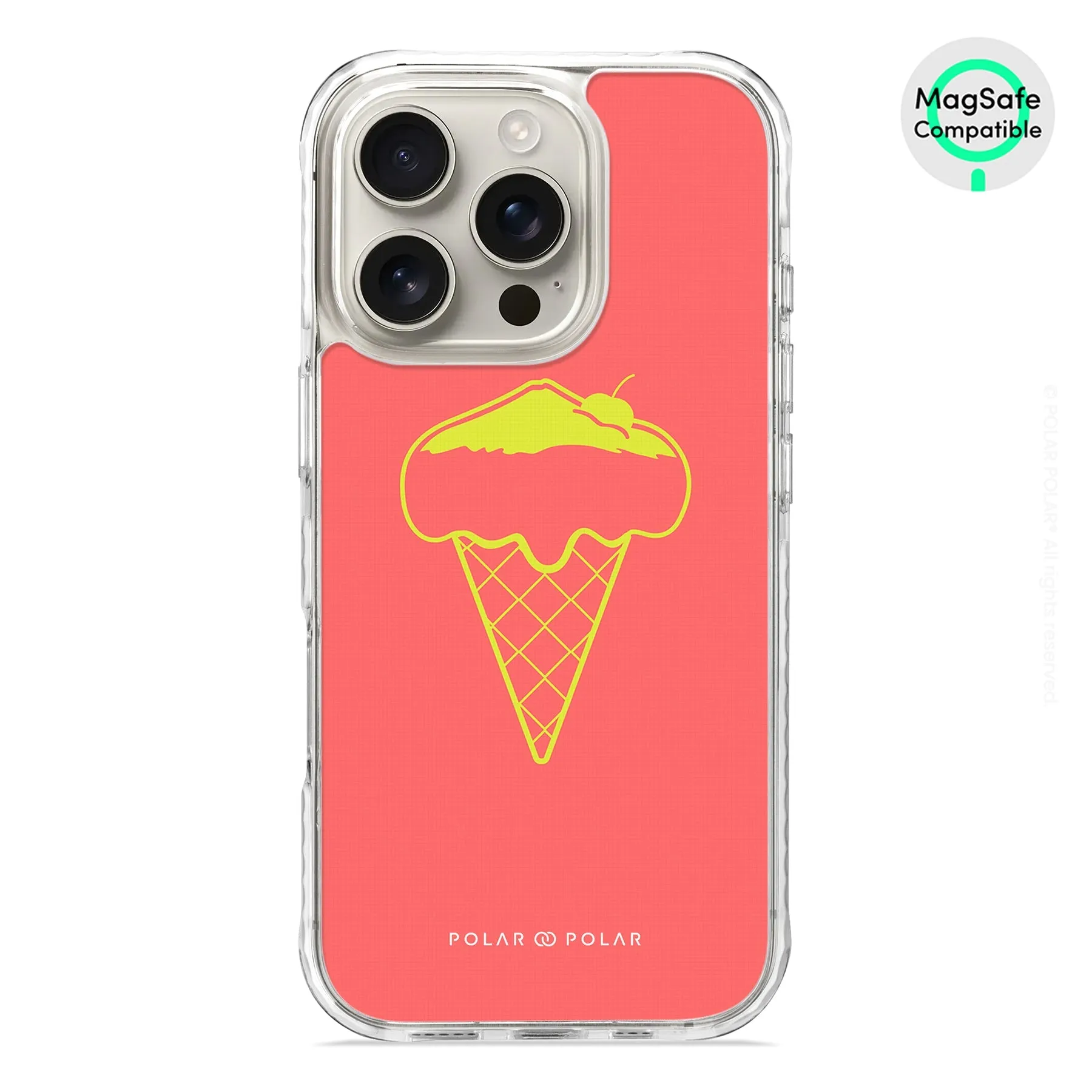 Fujisan Coral Ice Cream - iPhone 16 Pro Clear Bumper MagSafe Case