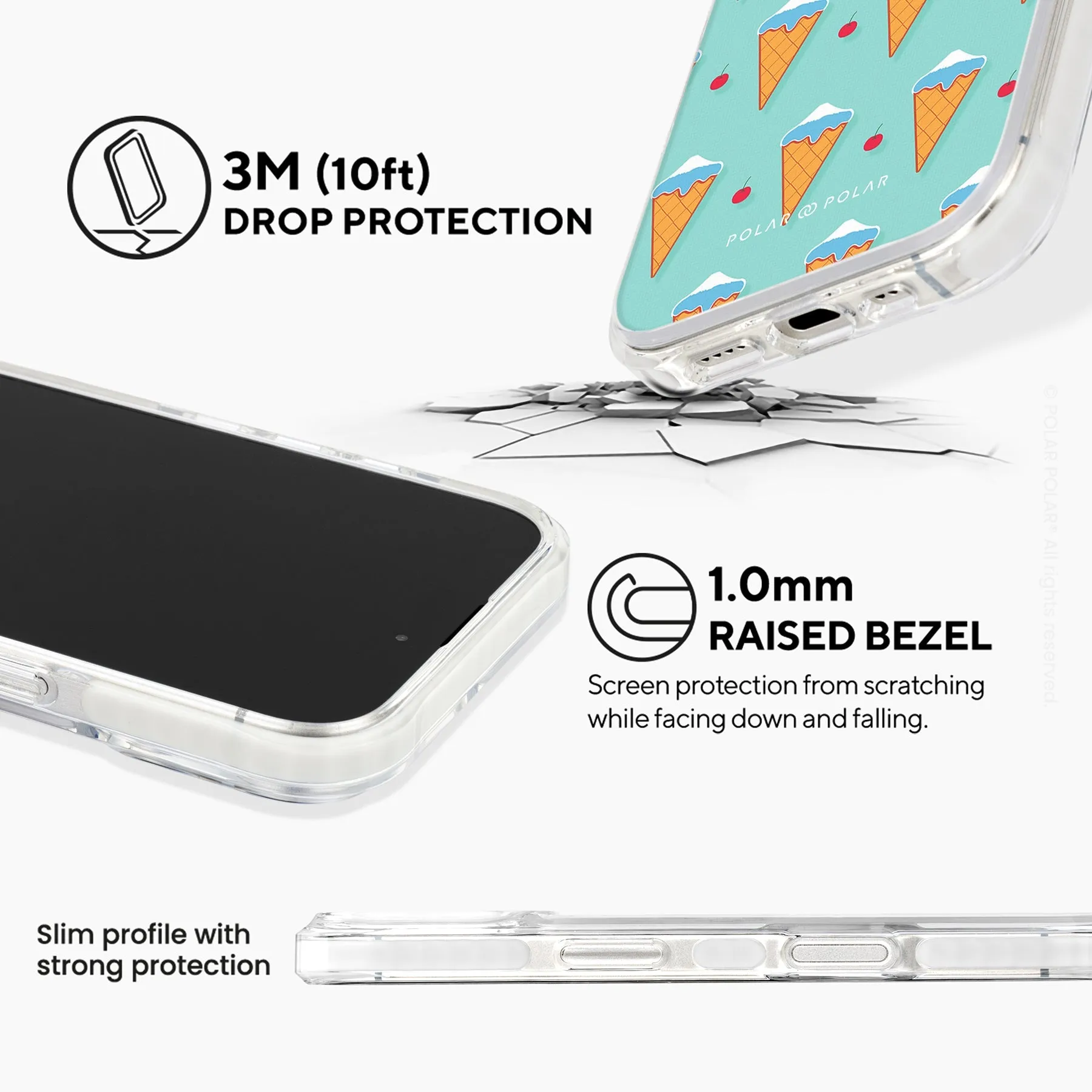 Fujisan Lake Blue Ice Cream - iPhone 16 Clear Bumper MagSafe Case